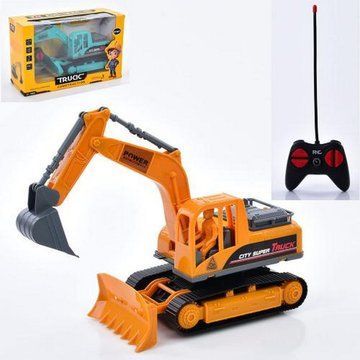 Екскаватор 886-29 (24шт) р/к, 29см, 1:24, рухливий ковш, 2 кольори, на бат-ці, в кор-ці, 32,5-20-12см 185253 фото